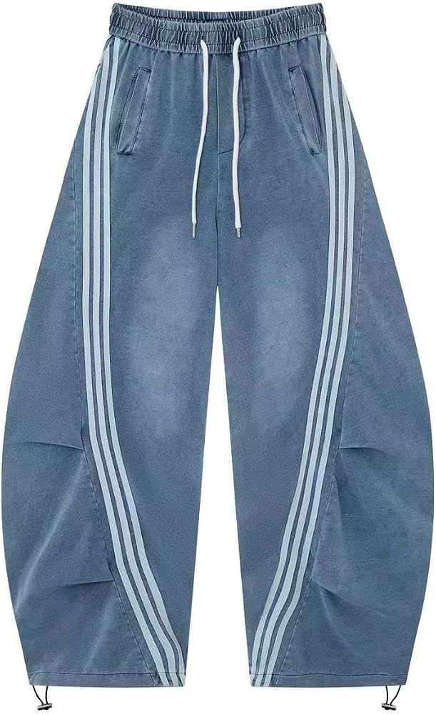 Flooo Womens Y2K Striped Track Pants Wide Leg Baggy Sweatpants | Amazon (US)