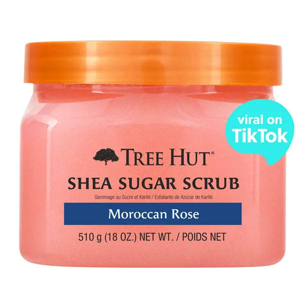 Tree Hut Moroccan Rose Shea Sugar Exfoliating and Hydrating Body Scrub, 18 oz. | Walmart (US)