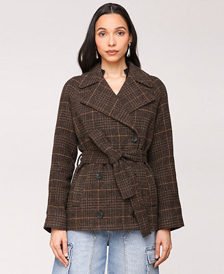 Women's Double-Breasted Belted Coat | Macy's