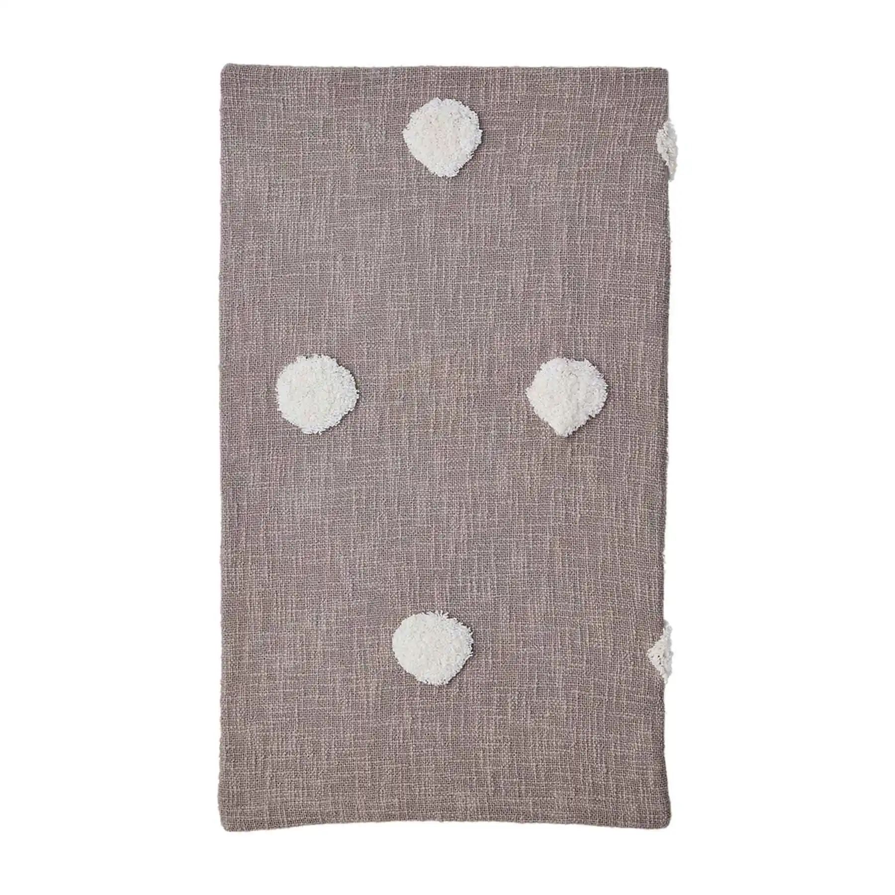 Tufted Dot Taupe Throw Blanket | Mud Pie (US)