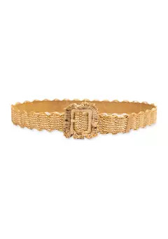 Sam Edelman Ruffle Buckle Scallop Woven Design Casual Fashion Belt | Belk