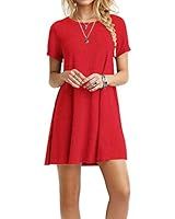 POPYOUNG Women's 2022 Summer Casual Tshirt Dresses Short Sleeve Boho Beach Dress | Amazon (US)