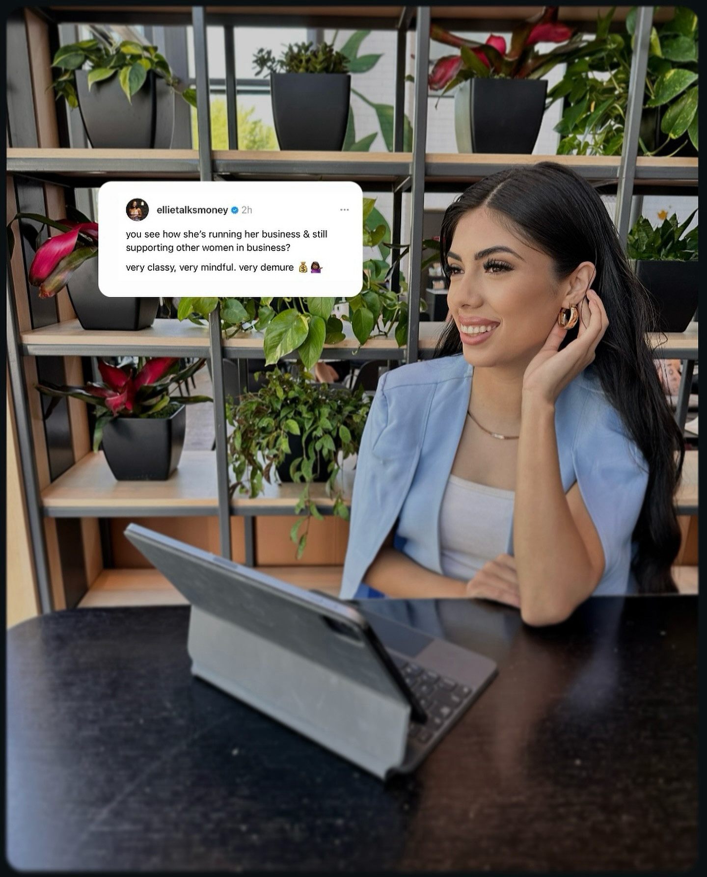 You see how she’s running a business and still supporting other women in business? 

Very classy. Very mindful. Very cutesy. Very demure. 
.
.
.