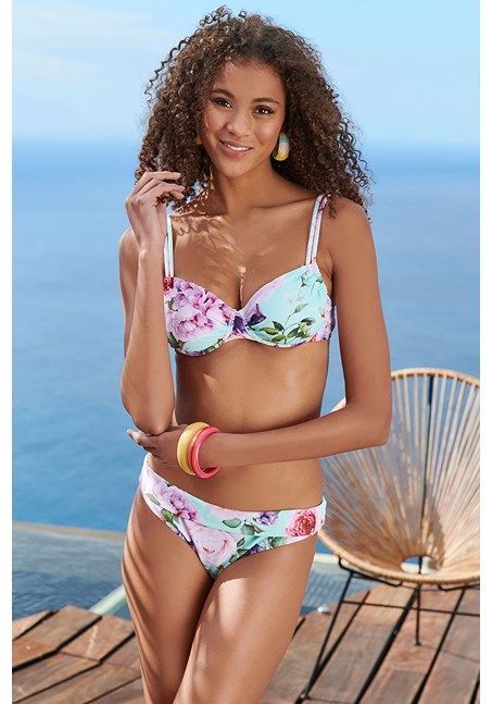 Multi Print Floral Textured Underwire Bikini Top X24215 | LASCANA | Lascana