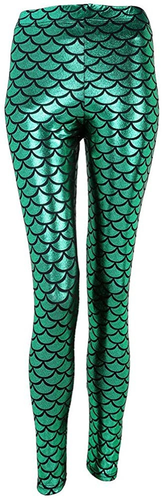 Ayliss Women High Waisted Tight Mermaid Fish Scale Printed Leggings Stretch Tight Stretchy Leggin... | Amazon (US)