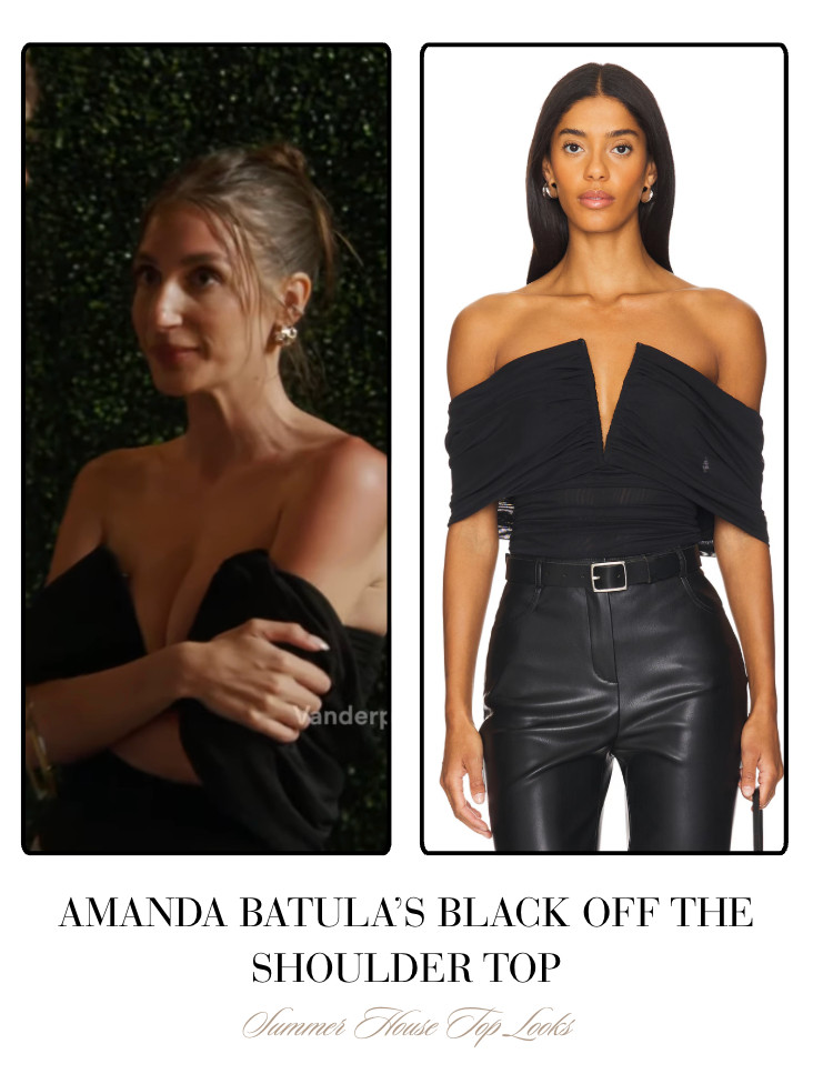 Amanda Batula's Black Ruched Off The Shoulder Top 

 