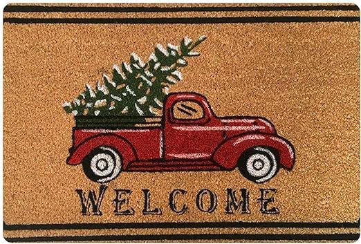 PZZ Christmas Truck Holiday Front Doormat Decorative Entrance Welcome Mat Indoor Outdoor Front Do... | Amazon (US)