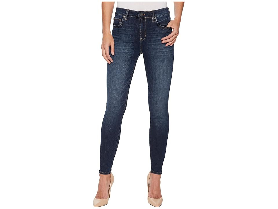 KUT from the Kloth Mia High-Rise Ankle Skinny Jeans Women's Jeans Goodly/Stone Base Wash : 0 31, Cotton/Denim/Polyester | Zappos