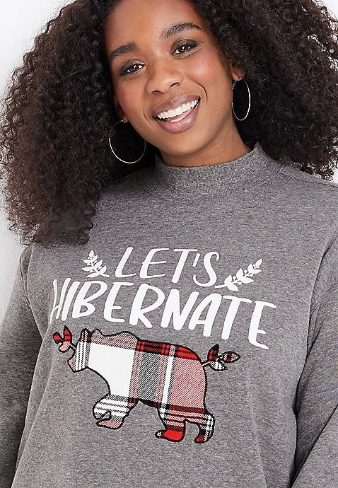 Plus Size Willowsoft Lets Hibernate Sweatshirt | Maurices