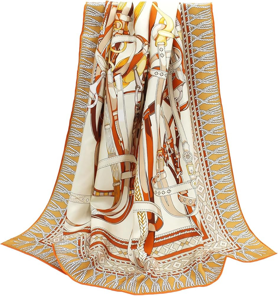 ANDANTINO 100% Pure Mulberry Silk Scarf 35" Large Square Lightweight Headscarf –Women’s Hair ... | Amazon (US)