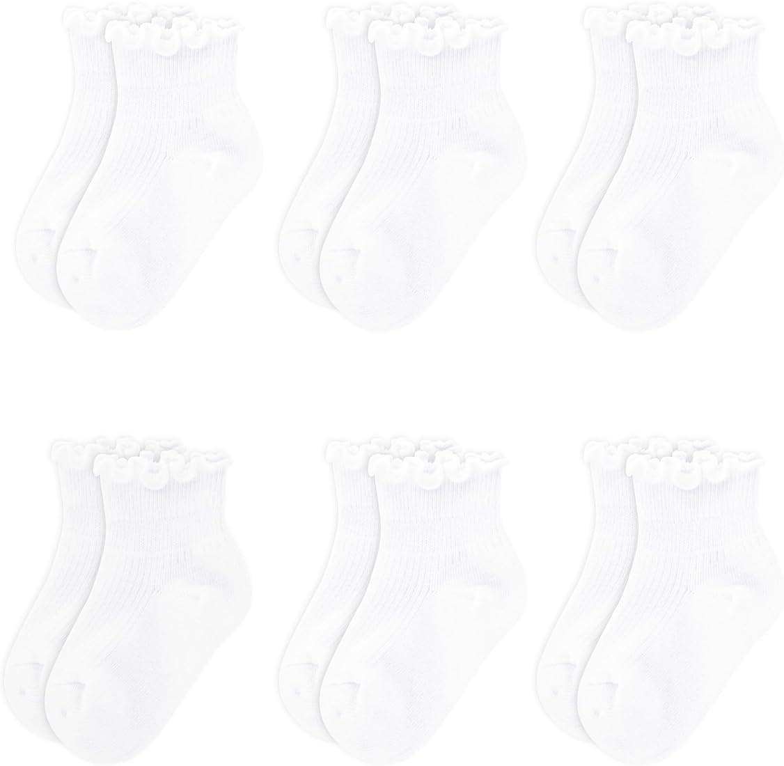 Baby Girls Ruffle Socks Toddler Girls Frilly Dress Crew Socks for 6-12 Months 1-3 Years 3-5 Years... | Amazon (US)