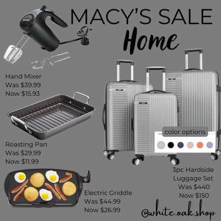 Macy’s One day Sale | Kitchen Sale | Luggage Set 

#LTKsalealert #LTKfindsunder50 #LTKhome