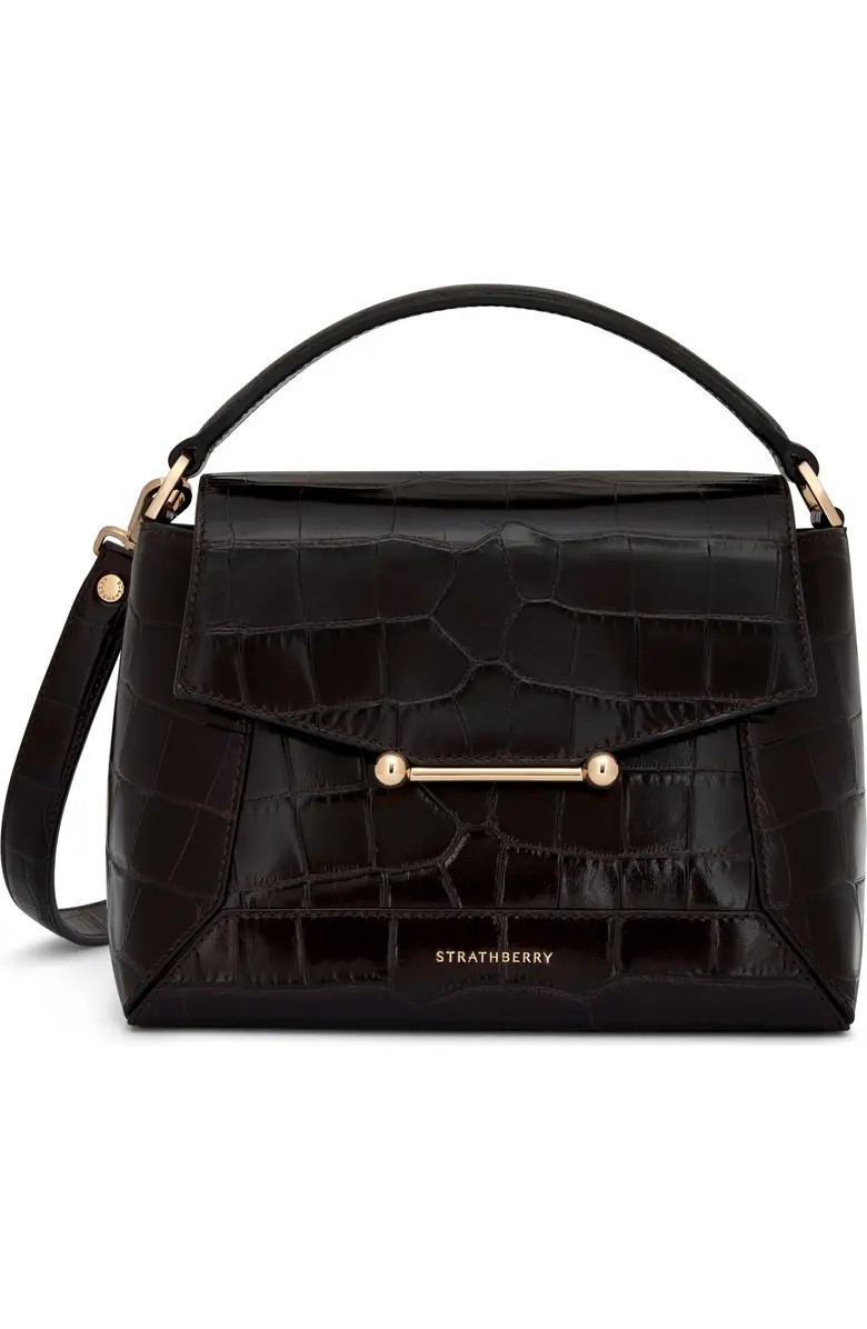 Mosaic Croc Embossed Leather Top Handle Bag | Nordstrom