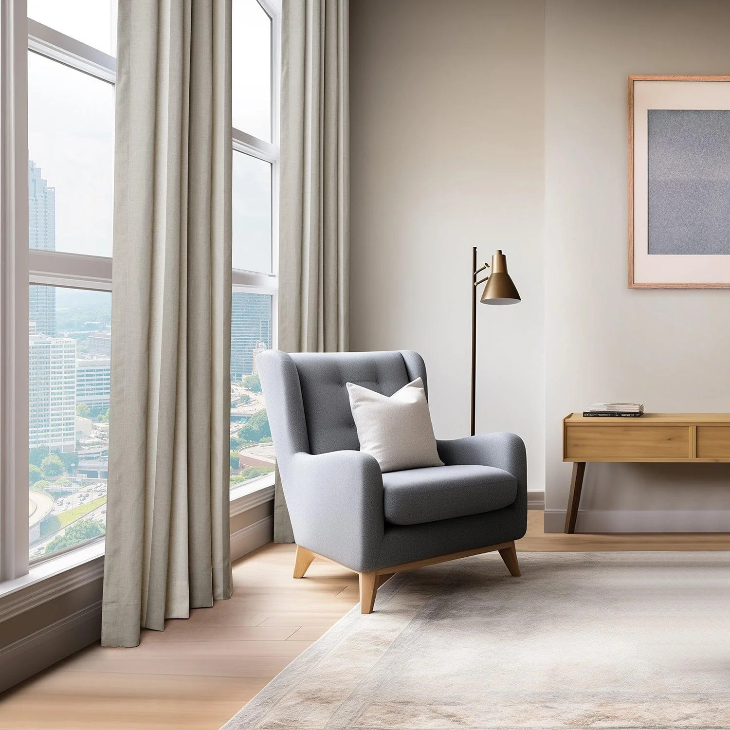 Del Mar Stone Striped Linen Blend Sheer Custom Curtain | Half Price Drapes