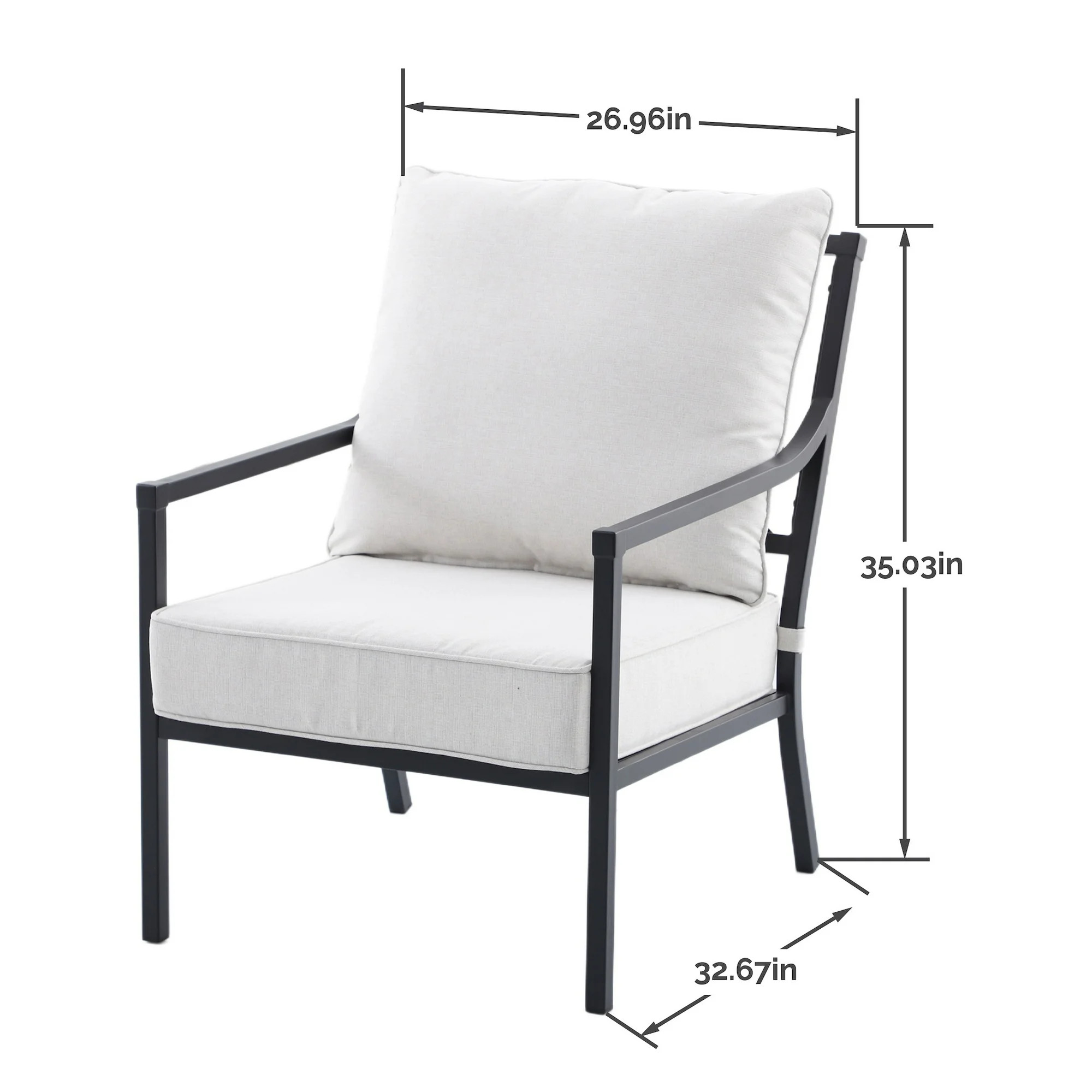 My Texas House Cambria Steel Outdoor Dining Chairs - Set of 2, Black | Walmart (US)
