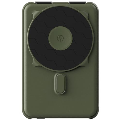 Ridge 20W Magnetic Power Bank Battery Pack 10,000mAh - Fast Charging, Compatible with MagSafe - Portable Charger Flight-Safe Travel Powerbank - Built-in Cables & Magnetic Attachment (Matte Olive) | Amazon (US)