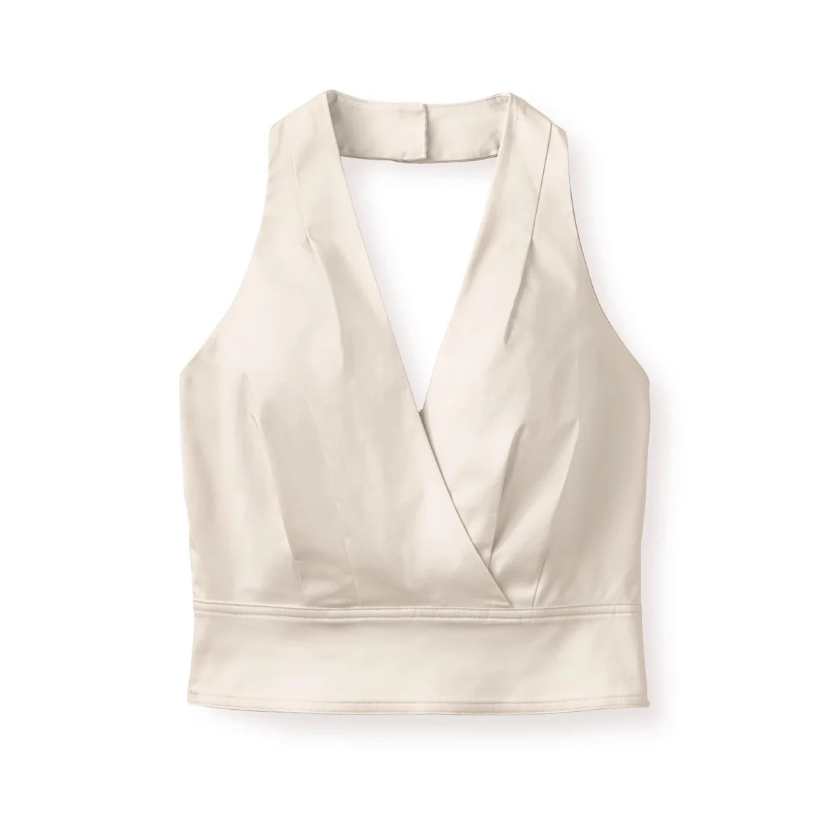 SU26 Olive Halter Top-Ivory | Cartolina