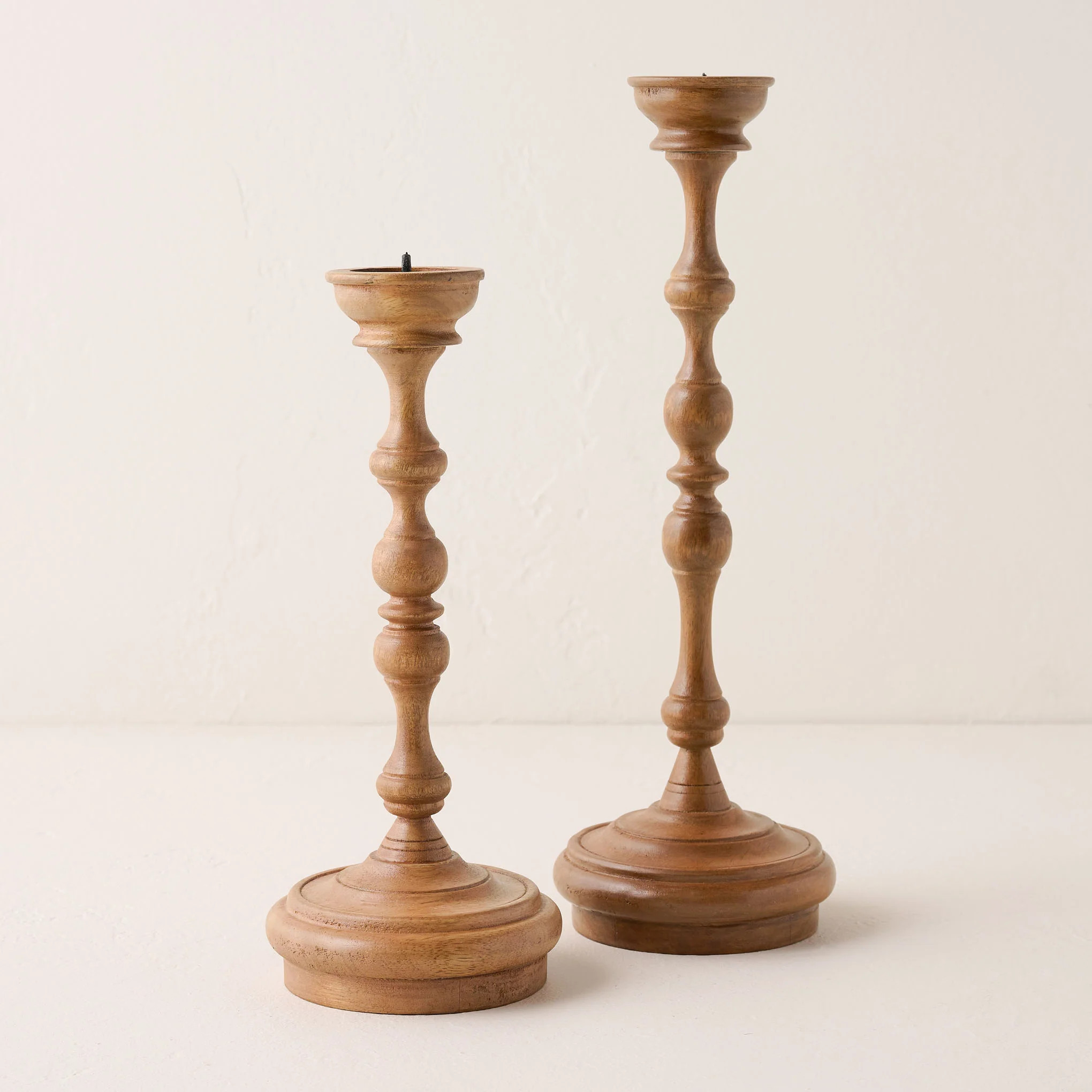 Turned Wood Taper Holder | Magnolia