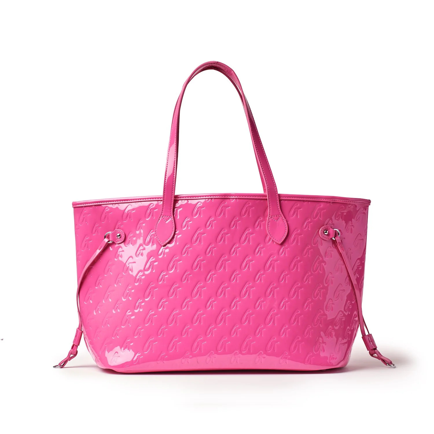 MONOGRAM GLAM TOTE - MIRROR HOT PINK | Glam-Aholic Lifestyle