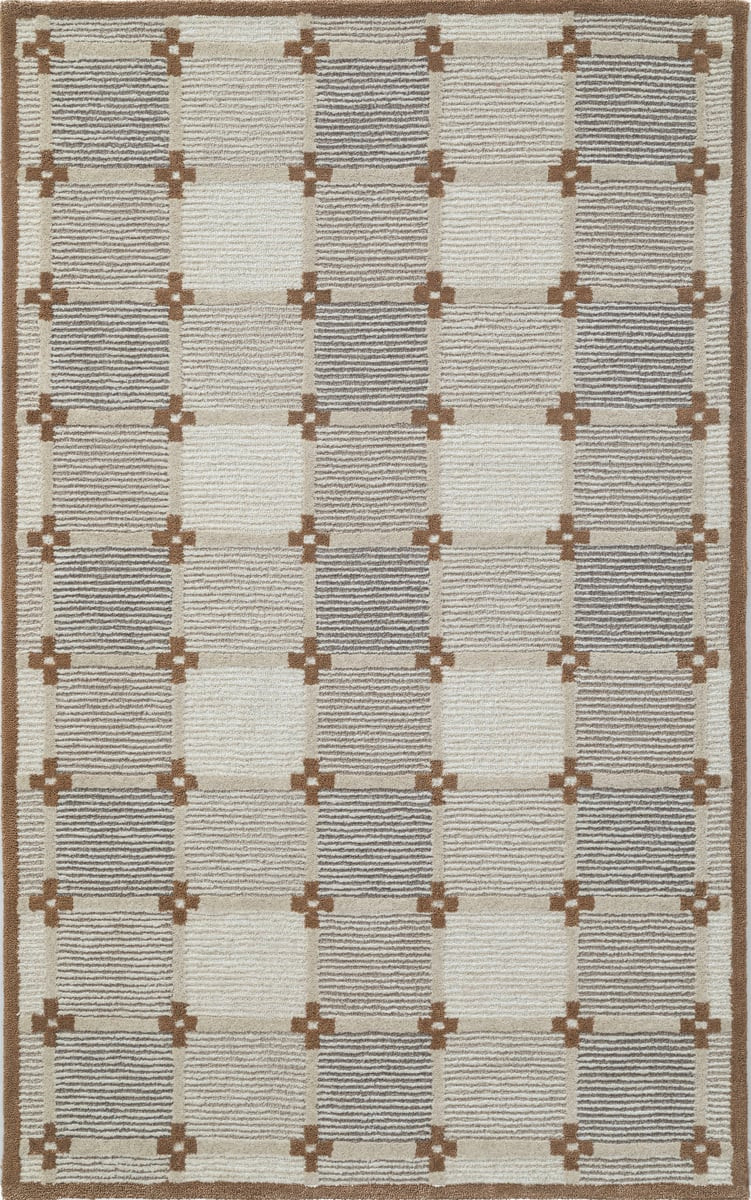 Freya Elsa Neutral Wool Hand-Tufted Striped Area Rug | Rugs Direct