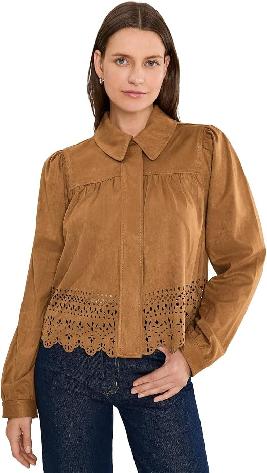 Liverpool Los Angeles Puff Sleeve Jacket w/Laser Cut Hem | Amazon (US)