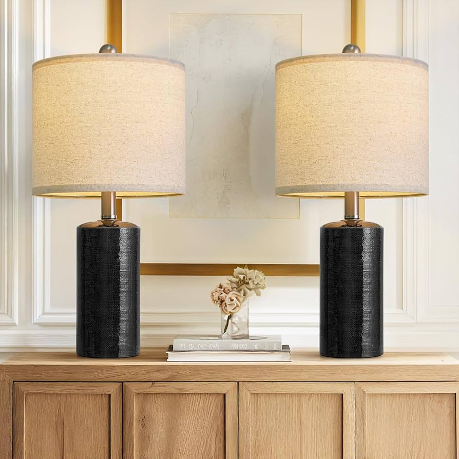 G-SAFAVA 20.5" Small Table Lamps for Living Room Lamp Set of 2 Ceramic Lamps for Bedroom Bedside ... | Amazon (US)