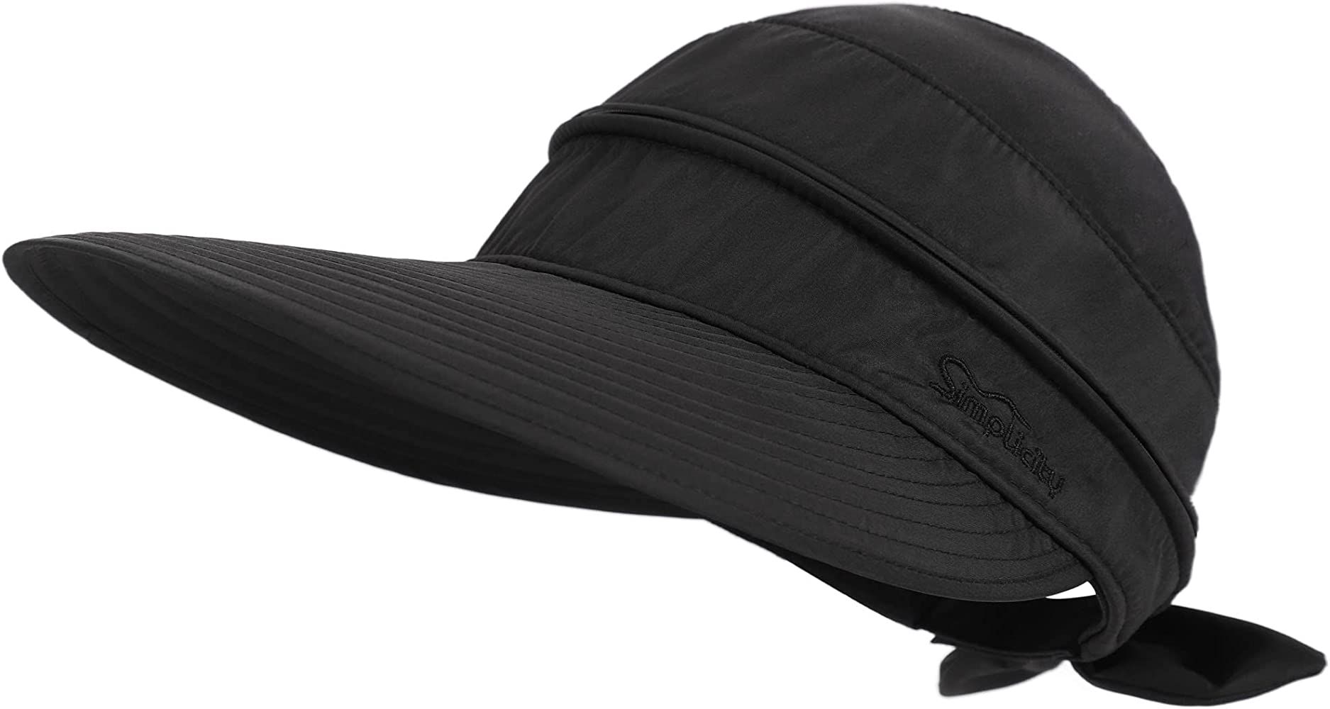 Simplicity Black Sun Hat Women's 2 in 1 UPF 50+ Sun Protective Beach Hat Sun Visor Hat Womens Hat... | Amazon (US)