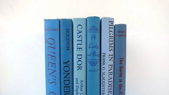 Colors of Blue Vintage Books /Book Decor / Book Bundle /Instant Library /Decorative Books /Wedding D | Etsy (US)
