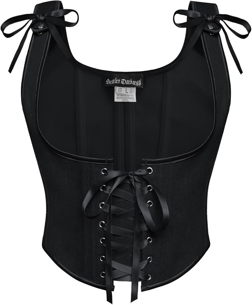 Scarlet Darkness Women's Underbust Corset Top Renaissance Medieval Lace-up Boned Fairycore Pirate... | Amazon (US)