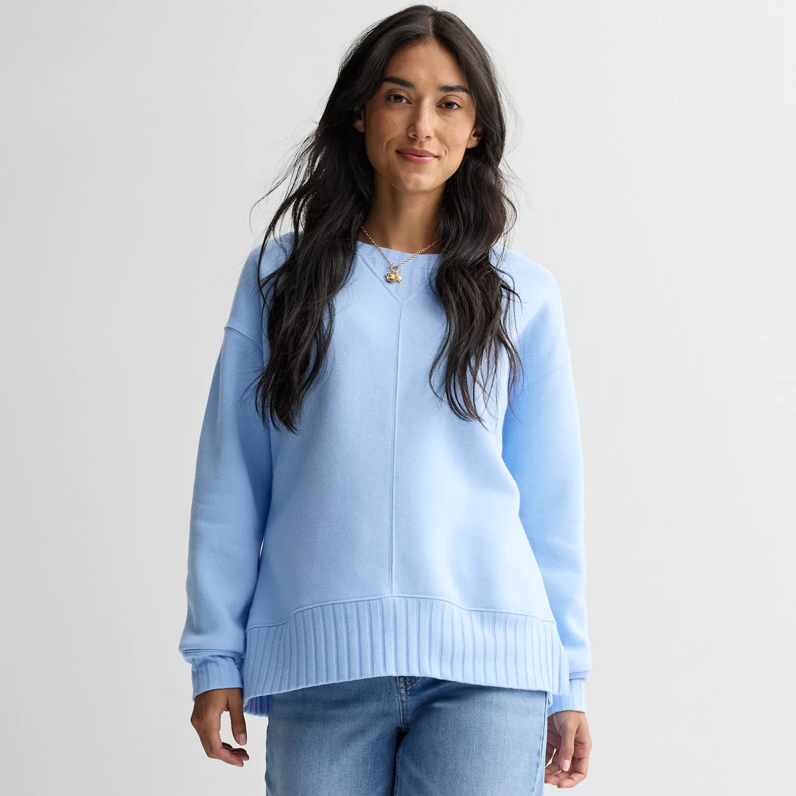 Women's Sonoma Goods For Life® Mixed Rib Crewneck Top | Kohl's