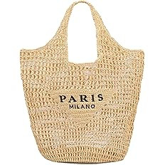 POOOPSSD New Woven Bag, Straw Mesh Tote Bag, Beach, Shoulder Bag, Hobo Women, Foldable Large Capa... | Amazon (US)