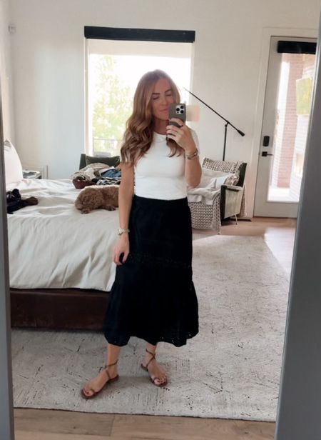 You can’t tell in this pic, but the skirt has really pretty eyelet details! Comes in white too. I’m wearing a small in the top + skirt! 

@sofiavergara #walmartfashion