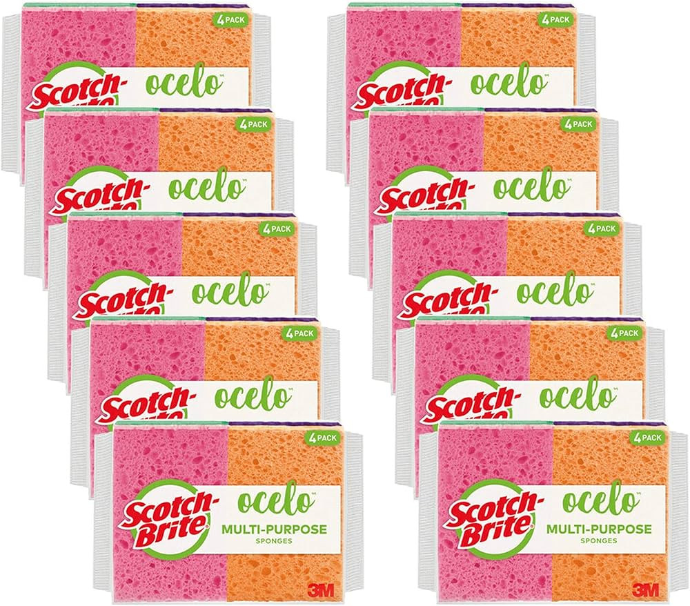 Scotch-Brite ocelo Multi-Purpose Handy Sponge, Assorted Colors, 40 Sponges | Amazon (US)