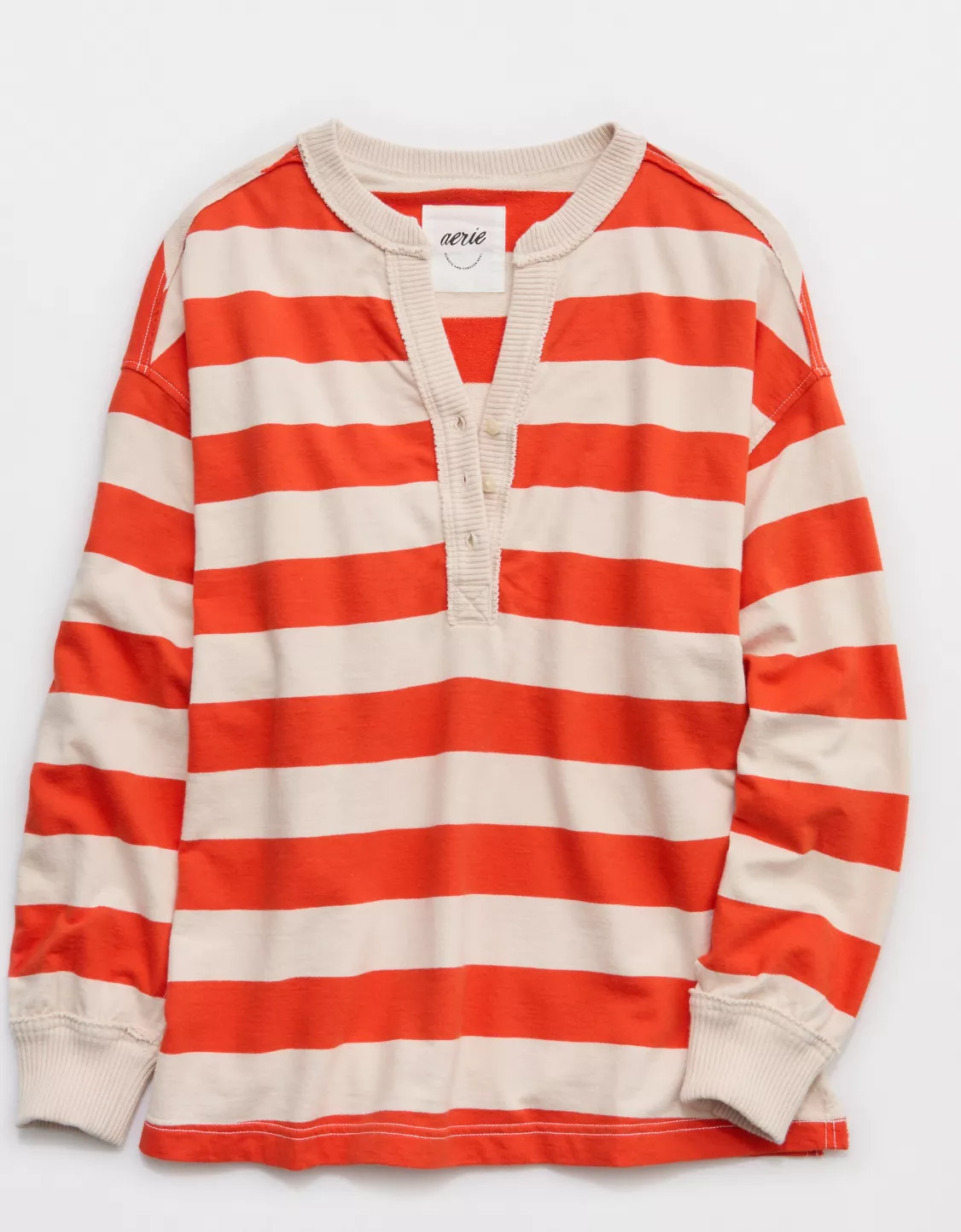 Aerie Poolside Terry Henley Sweatshirt | Aerie