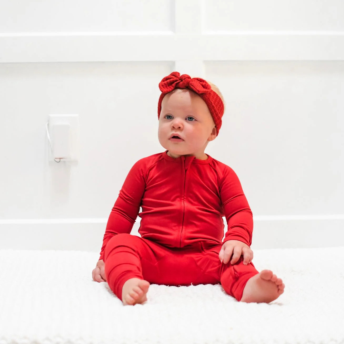 ZIP ROMPER - Red | millie + roo