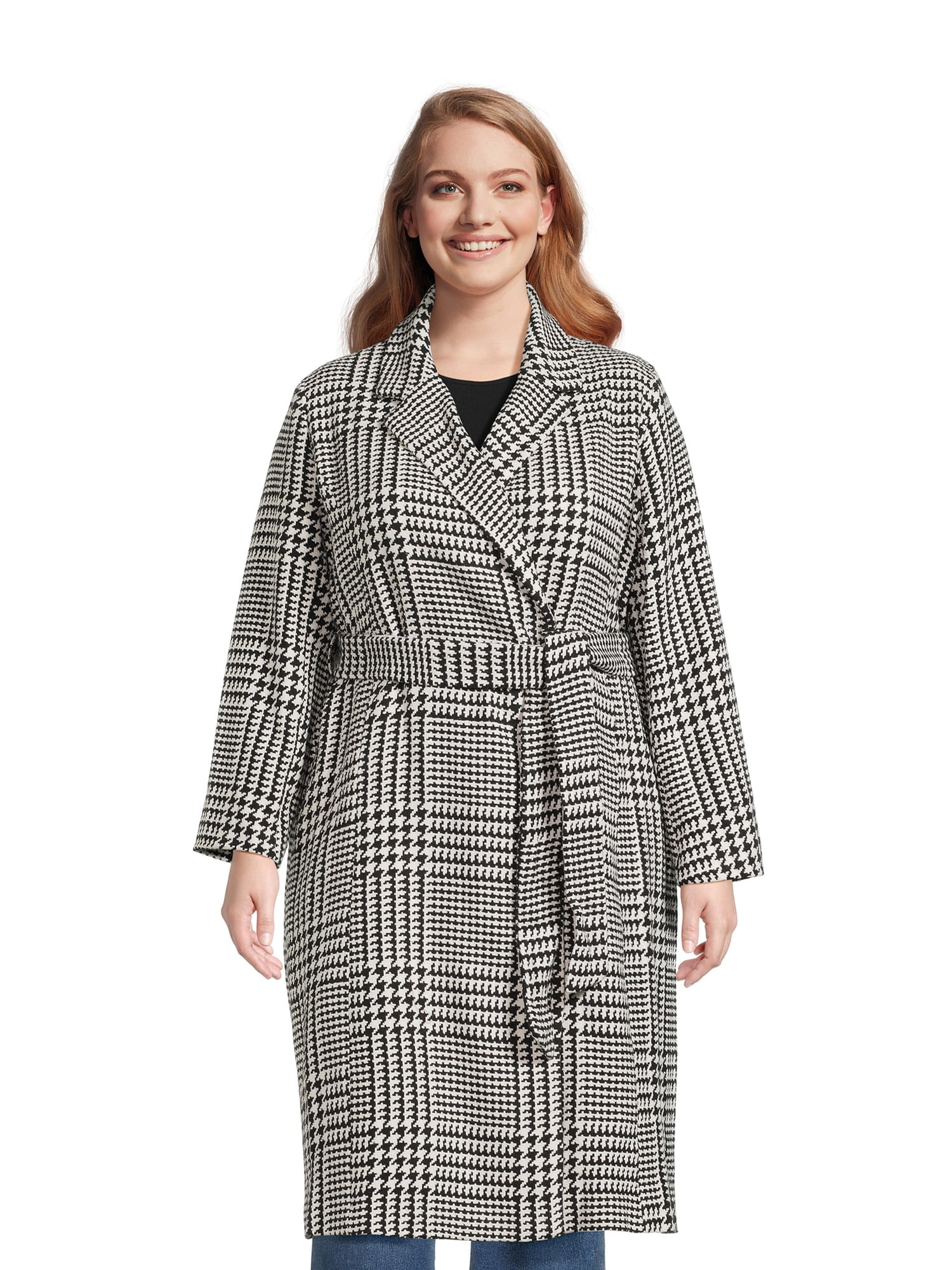 Jason Maxwell Women's and Women's Plus Long Coat with Tie Belt, Sizes S-3X | Walmart (US)