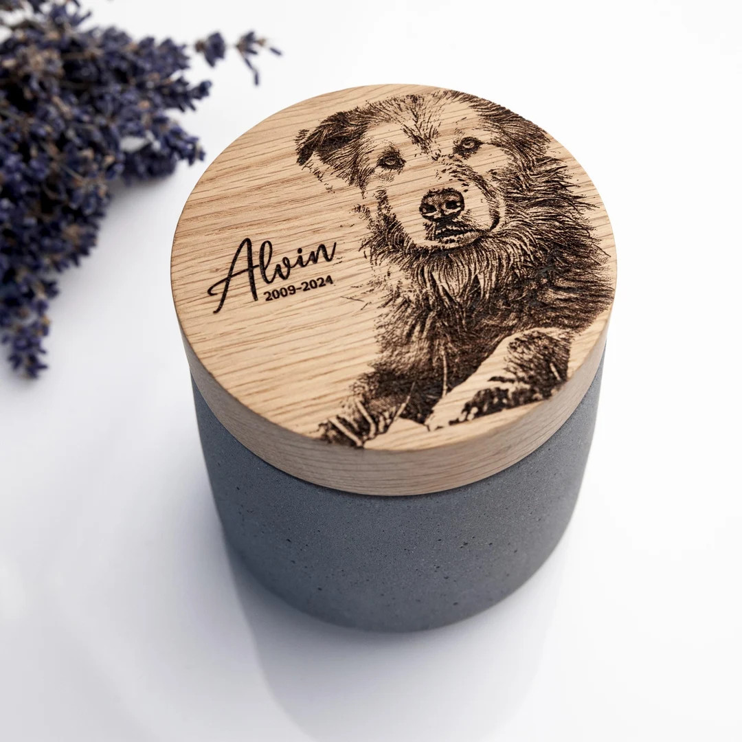 Personalized pet urn for Ashes Dog memorial, Cremation box cat with Portrait Engraved | Etsy (US)