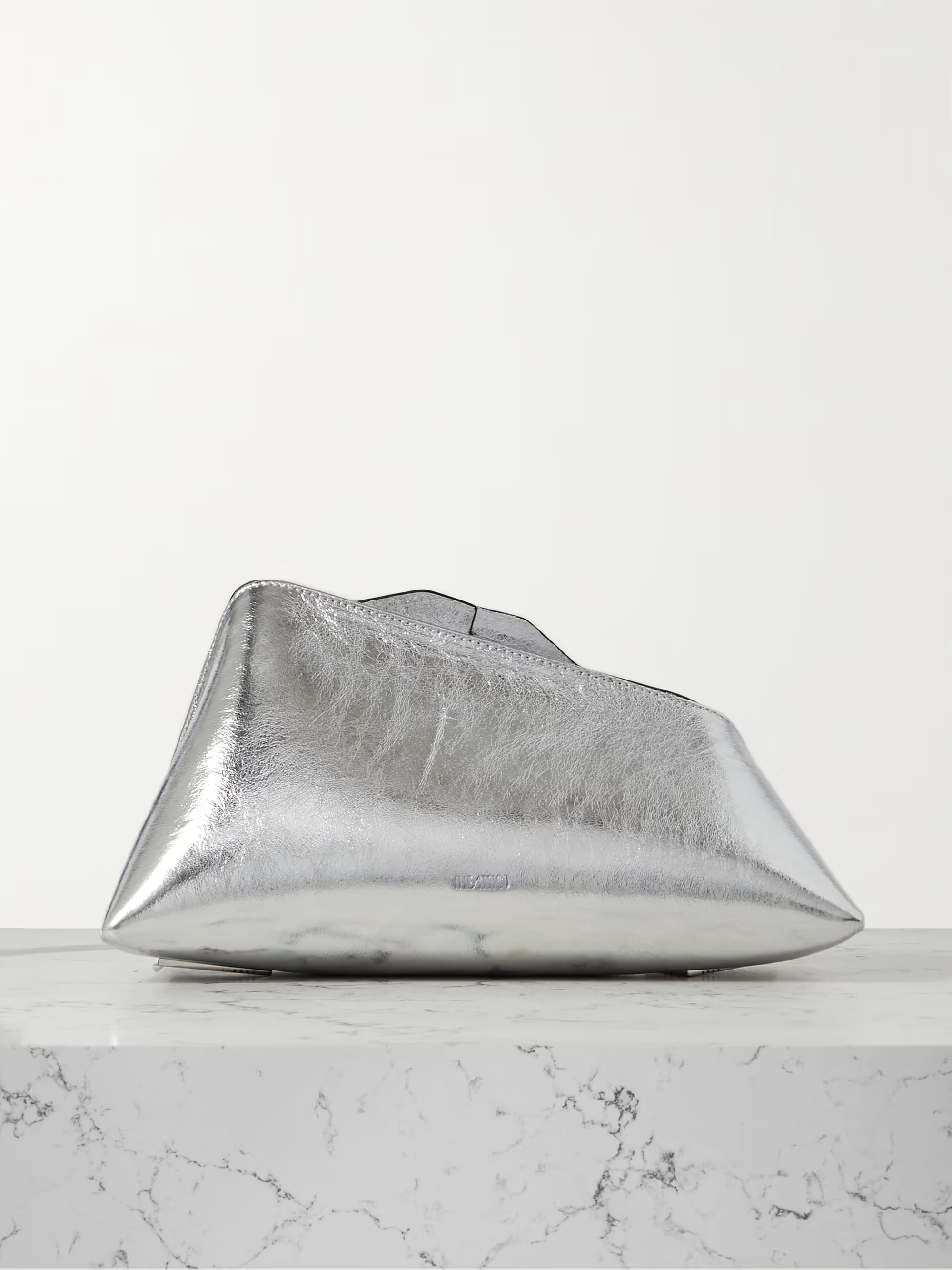 8.30 PM metallic crinkled-leather clutch | NET-A-PORTER (US)
