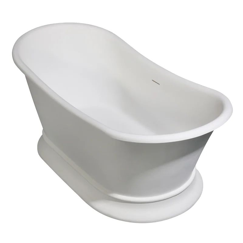 VRTDS683027 68"x 30" Pedestal Soaking Solid Surface Bathtub | Wayfair North America