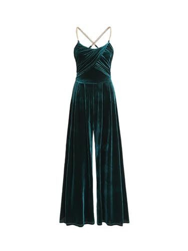 CIDER Velvet Jumpsuit For Women Dressy Sleeveless Scoop Neck High Waist Wide Leg Long Overalls | Amazon (US)