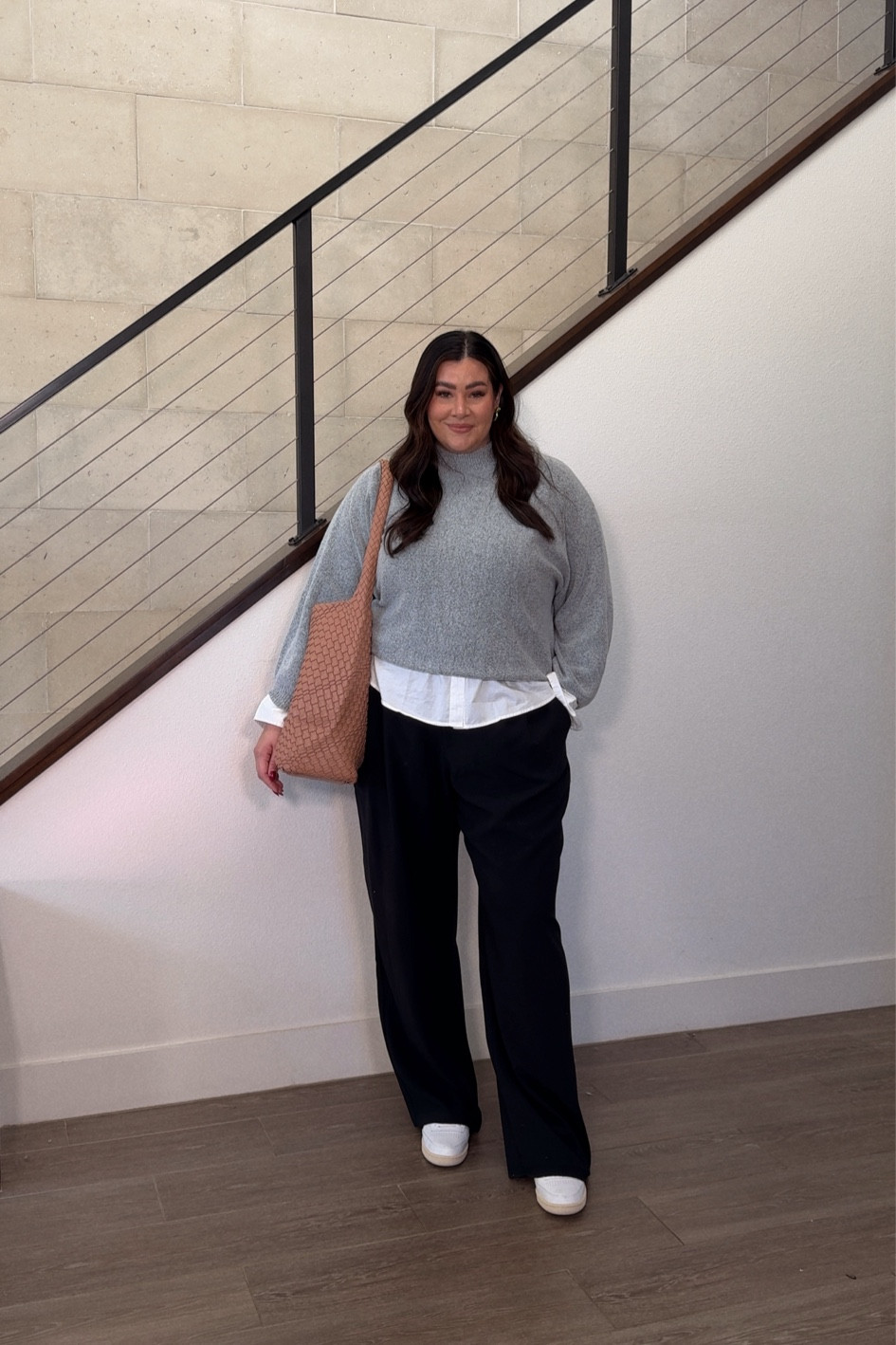 casual workwear outfit! this is so comfy but still looks elevated :)  wearing 34 long in the trousers! and XL in the sweater! 

#LTKmidsize #LTKstyletip #LTKworkwear