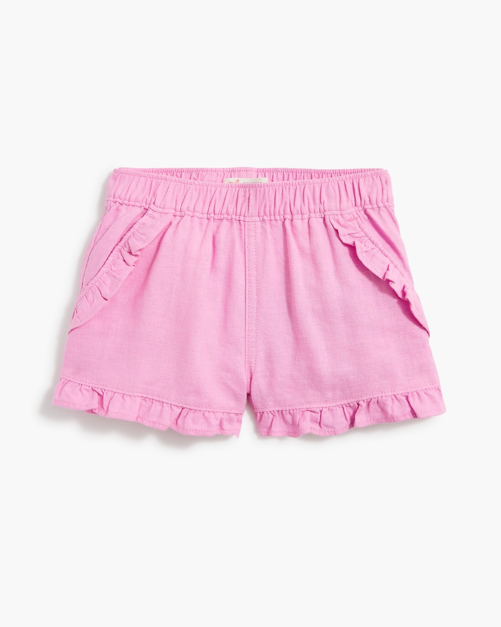 Girls' linen-blend ruffle pull-on short | J.Crew Factory