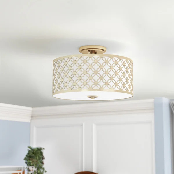 Pamila Fabric Semi Flush Mount | Wayfair Professional