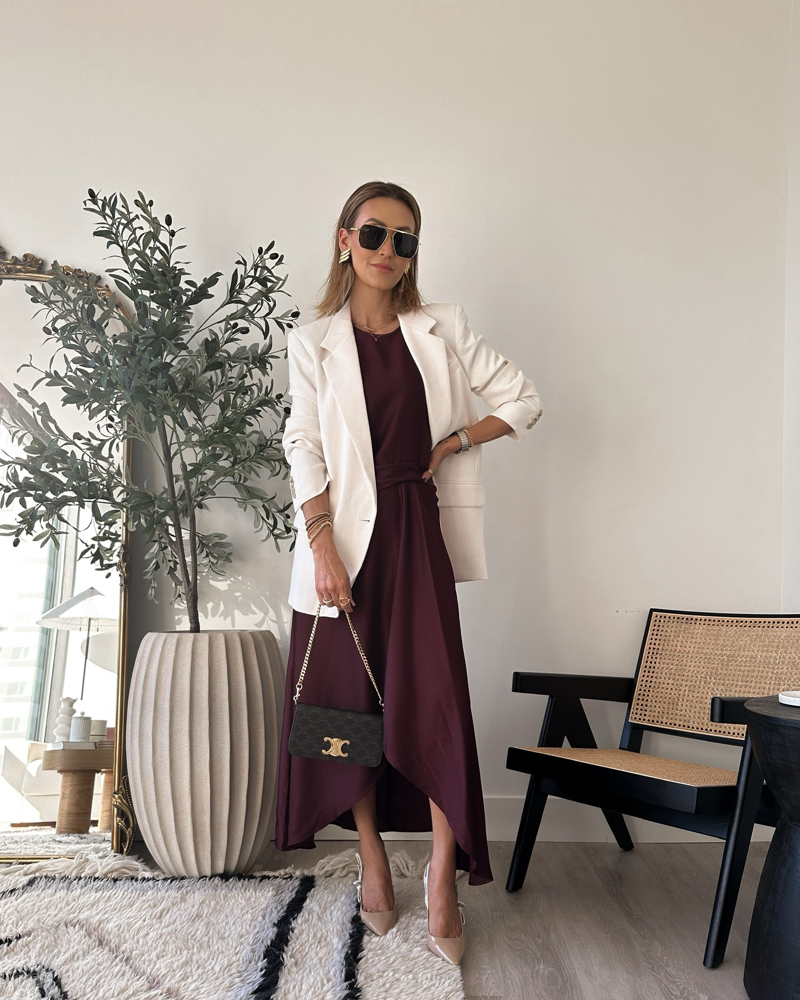 A dressier way to style this maroon dress! Loving it with an oversized blazer- super chic! Wearing UK size 6. Linked similars too!

#LTKWorkwear #LTKStyleTip #LTKSeasonal