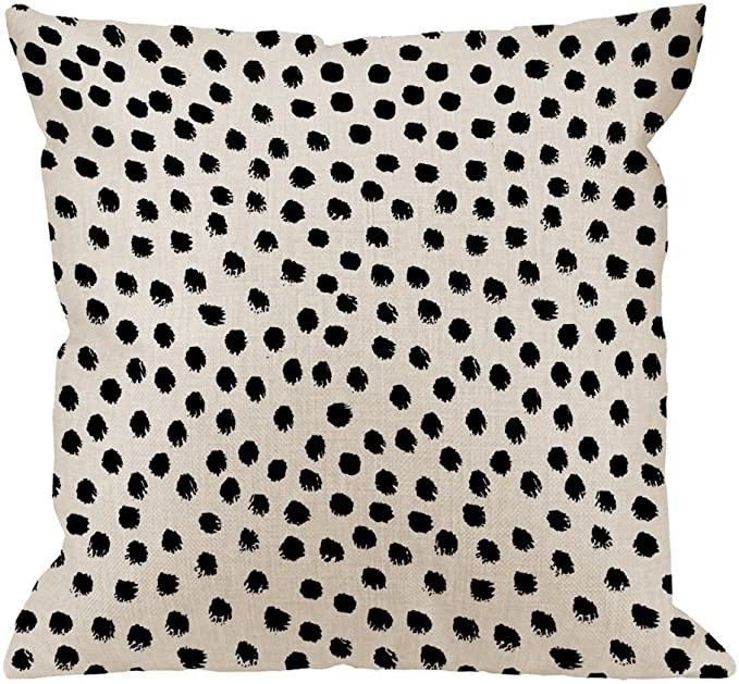 Amazon.com: HGOD DESIGNS Polka Dots Decorative Throw Pillow Cover Case,Brush Strokes Dots Cotton ... | Amazon (US)