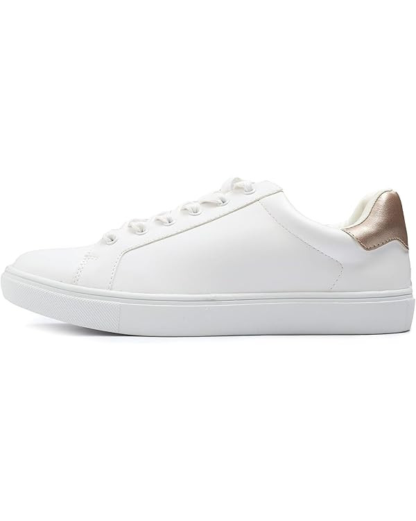 FEVERSOLE Women's Featured PU Leather Colorful Lace Up Sneaker | Amazon (US)