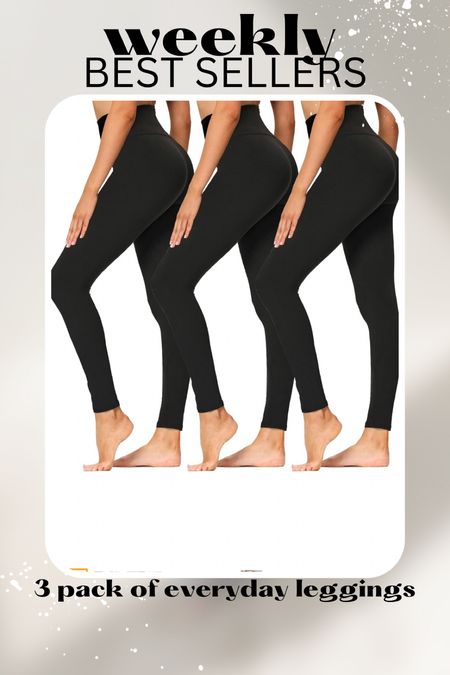 Amazon best seller everyday leggings wearing s/m on sale $19 for 3. Soft black leggings bump friendly

#LTKfindsunder50