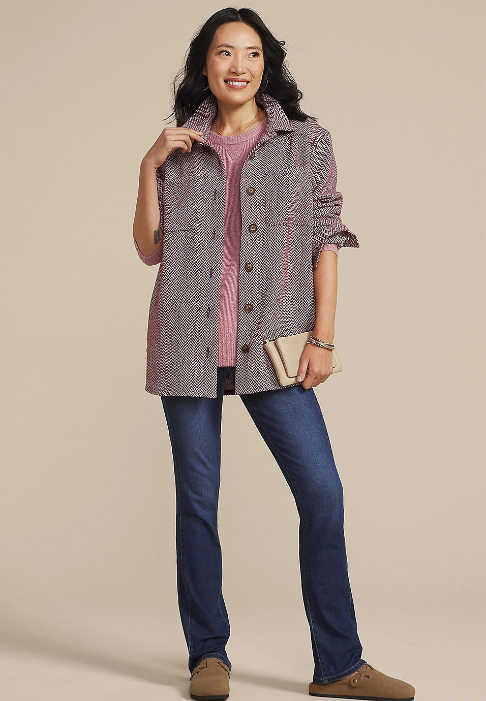 Herringbone Chevron Shacket | Maurices