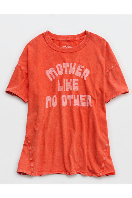 Aerie Oversized Crew Boyfriend T-Shirt Women's Orange Flare M | Aerie