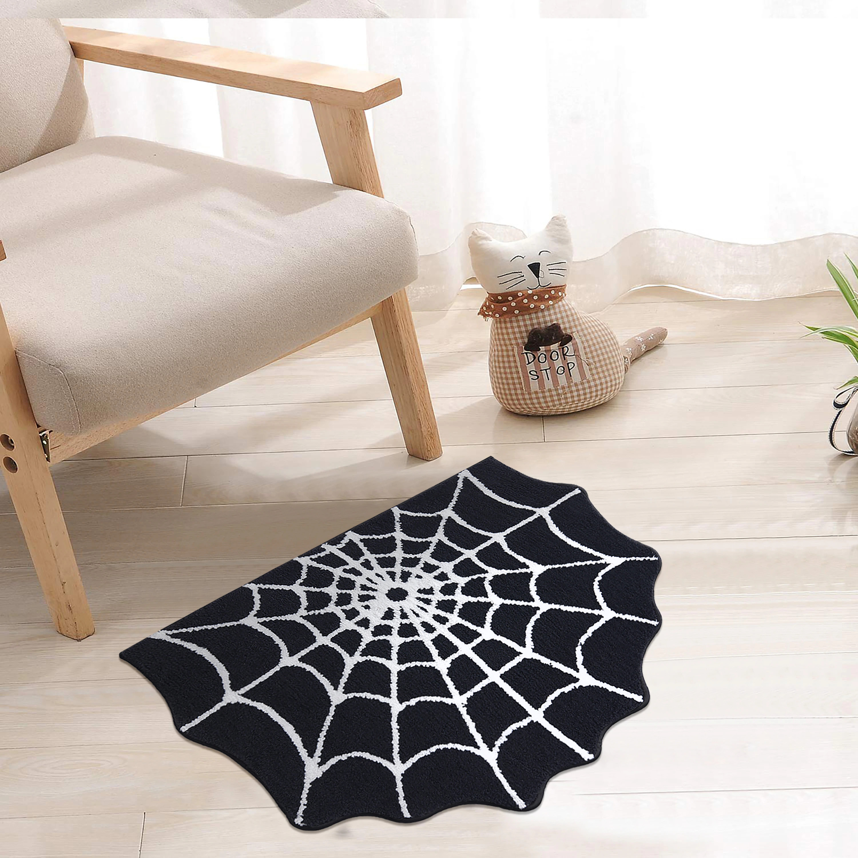 Haunted Living 21-in x 28-in Black white Non-Slip Grip Indoor Kitchen Mat Polyester one_size | 40647 | Lowe's